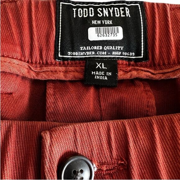 Todd Snyder Rust Roll Cuff Chino Pants XL Slim Fit Cotton Stretch - Picture 7 of 8